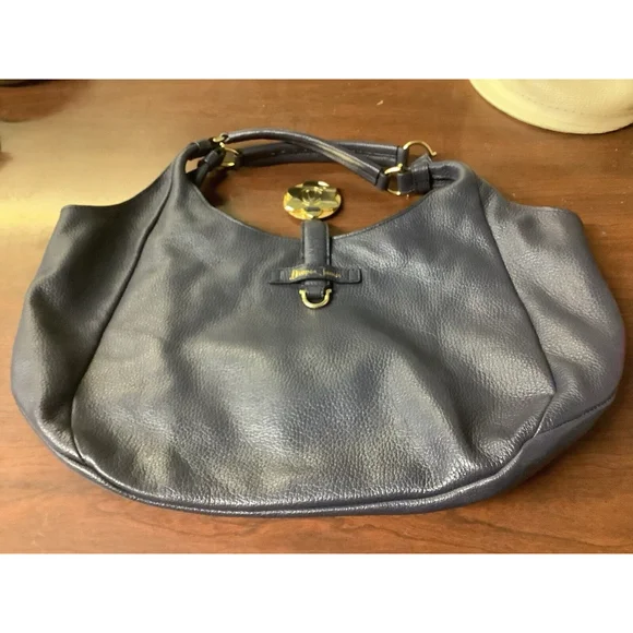 Draper James Navy Leather Tote Bag Very Beautiful Bag - Picture 3 of 11